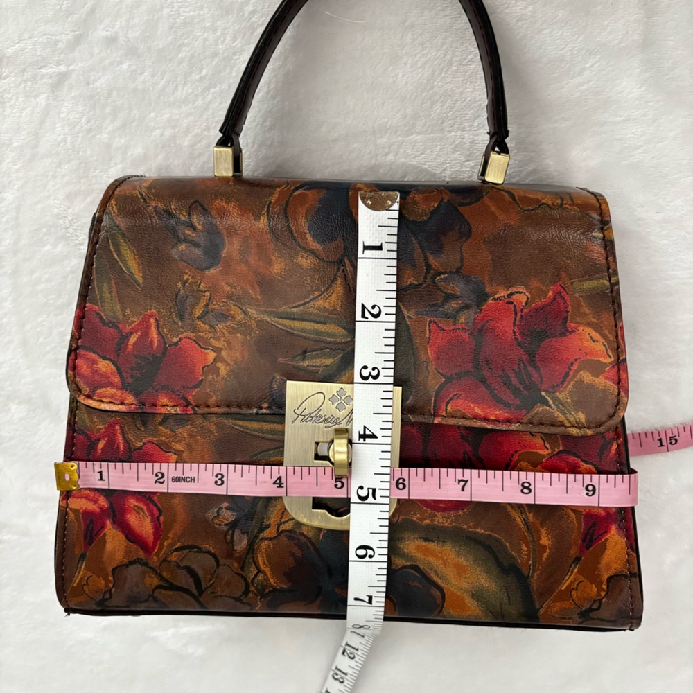 PATRICIA NASH Leather Chauny Floral Sienna Sunset Satchel Crossbody--NWT - Picture 11 of 13